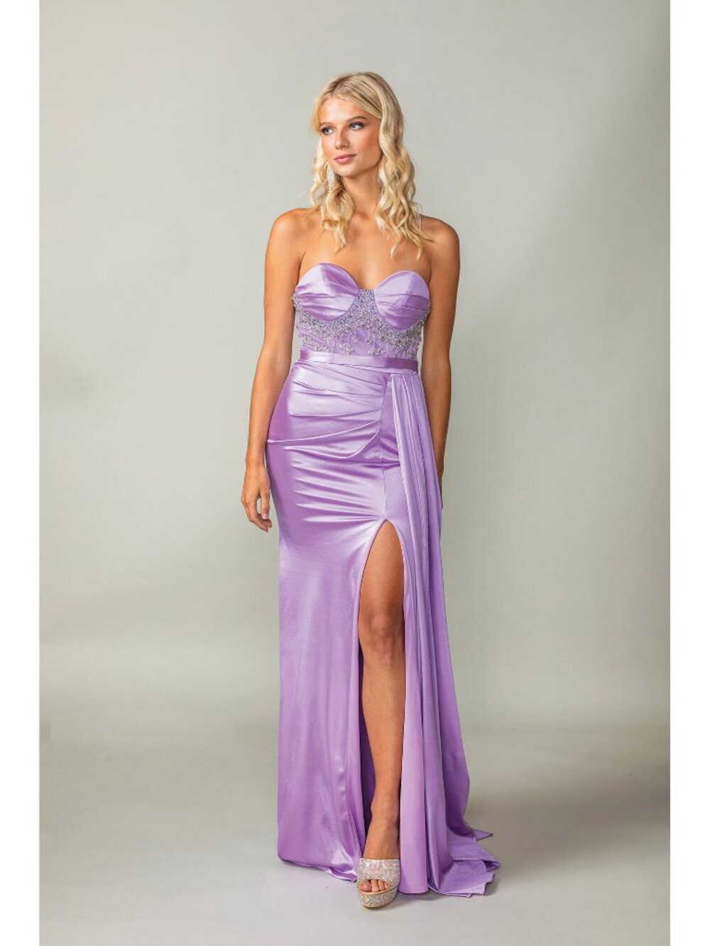 NEW LILAC Evening Gown Floor Length Formal Elegant Stunning 4414